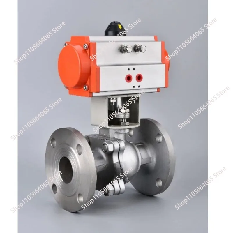 DN80  grade 300 stainless steel 304 double flange type 2-way 1pcs pneumatic ball valve
