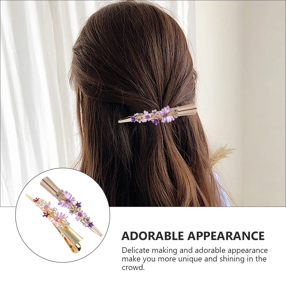 

Large Clip Hair Decor Women Barrette Alloy Female Floral Hairpin Lady Bobby Headdress