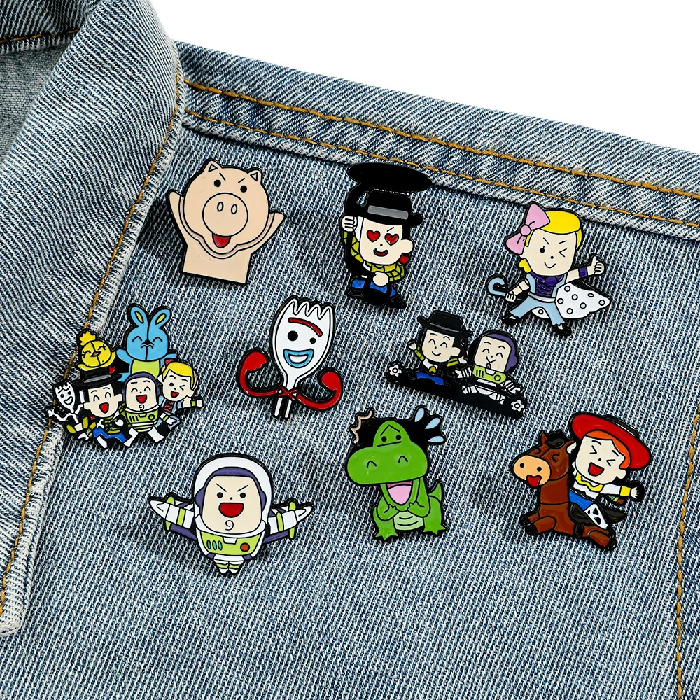 

Disney Brooches Anime Pin Cartoon Toy Story Alloy Brooch Toy Story Trish Buzz Lightyear Woody Metal Badge Fashion Jewelry