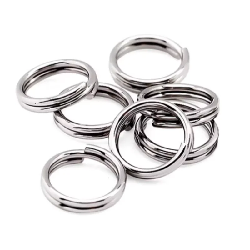 50/100 Pieces 5-15mm Stainless Steel Open Double Jump Rings, Double Split Rings, DIY Jewelry Making Key Ring Connectors