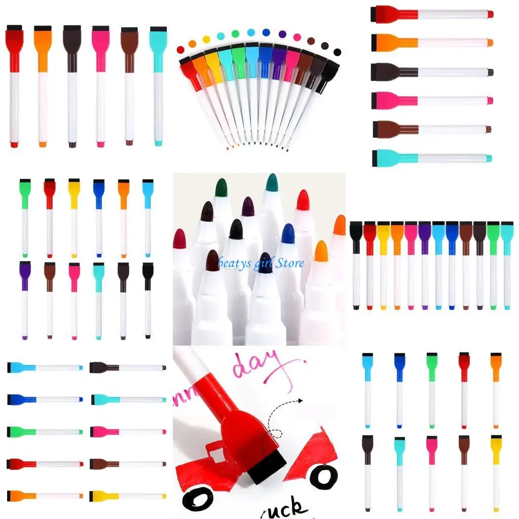 

C7AB 6/10/12 Colors Whiteboard Pens Wipe Clean Markers Whiteboard Markers for School
