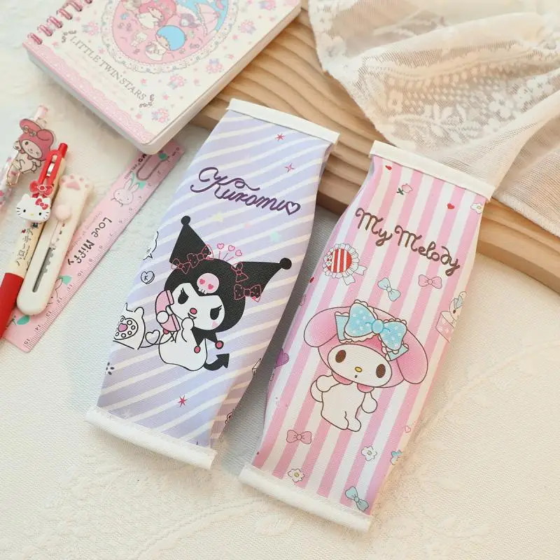 

Cartoon Sanrio Pencil Case Hello Kittys Accessories Cute Kawaii Anime Pu Stationery Bag Zipper Pencil Organizer Toys Girls Gift