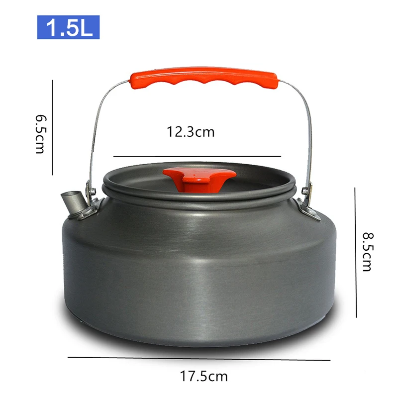 Widesea 1.1L1.5L 2L Camping Water Kettle Outdoor Coffee Kettle Tableware Picnic Set Supplies Equipment Utensils Tourism Cookware