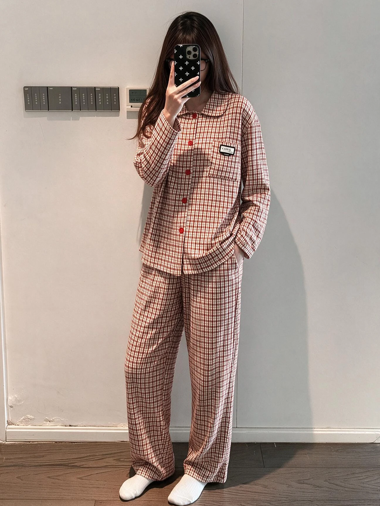 japanese-style-long-sleeve-baby-collar-cashmere-warm-home-clothes-set-for-women-autumn-winter-new-arrival-polyester-fiber