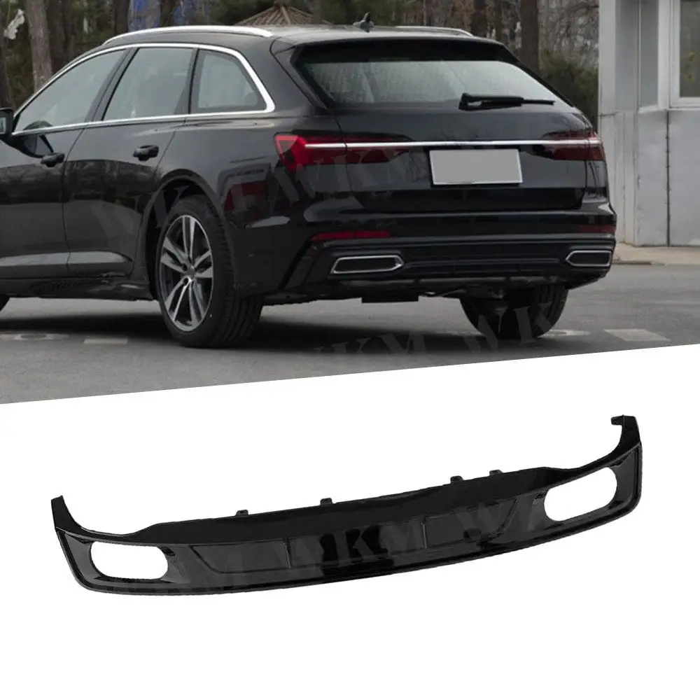 

Carbon Fiber Rear Diffuser Bumper Lip Splitter Cover for Audi A6 S6 Sline not Standard 2019-2021 ABS Bumper Protector