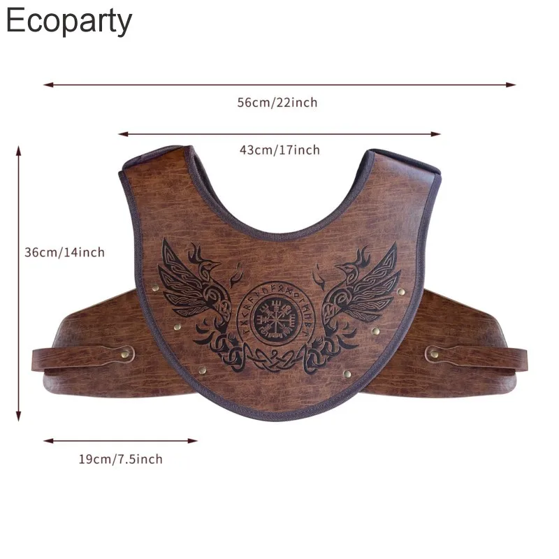 Adult Medieval Viking Knight Chest Armors Pu Leather Warrior Gladiator Cosplay Costume Breastplate Vest Steampunk Retro Cuirass image 6