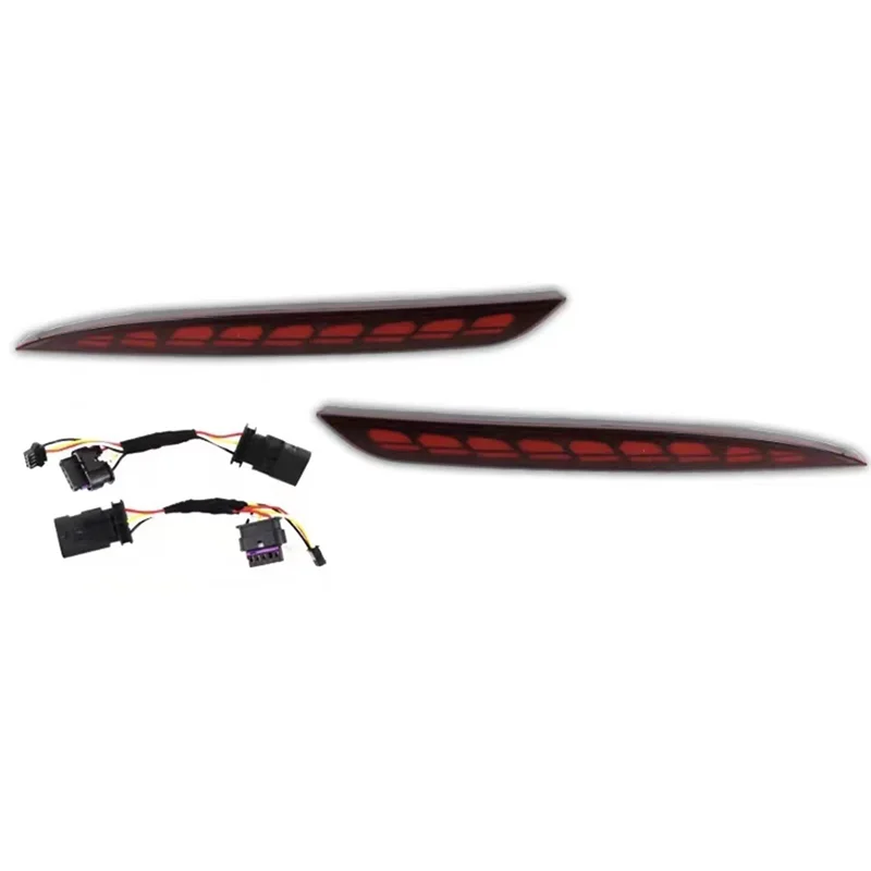 1 Pair New Dragon Scales Turning Light for Tesla Model 3 Rear Bumper Light Rear Fog Light Retrofit Red Case