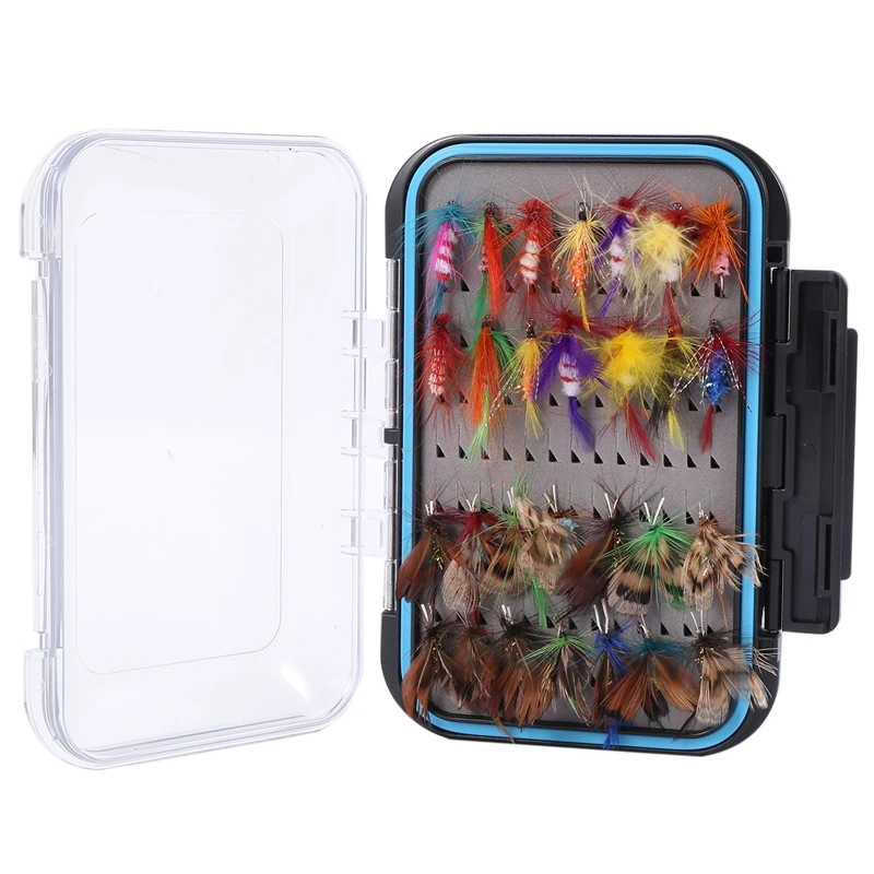 

64 шт., Сухие Мушки для ловли окуня, лосося