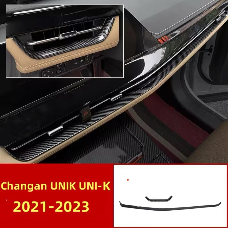 For Changan UNIK UNI-K 2021-2023 Carbon Car Front Dashboard Air Conditioning Vents Outlet Cover Trim Styling Accessories