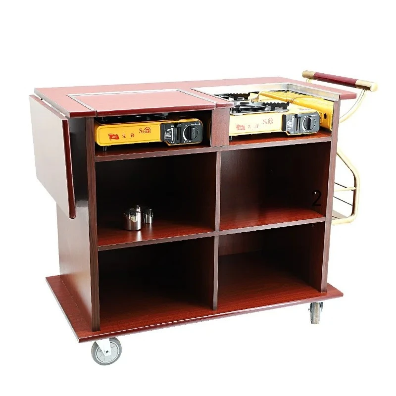 X-28 Cassette Stove Double-head Cooking Cart - Multi-functional Mobile Cooking Cart for Hotels and Restaurants