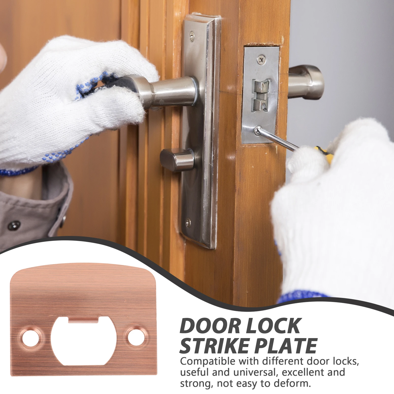 

4Pcs Metal Door Strike Plate Stainless Steel Striker Easy to Install Universal Fit for Door Locks Stainless Steel Striker Plate