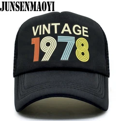 New Vintage 1978 Cap 1978 Vintage Trucker Cap Men Retro 40th Birthday Gift Baseball Caps Trucker Caps Hat for Men Women Youth