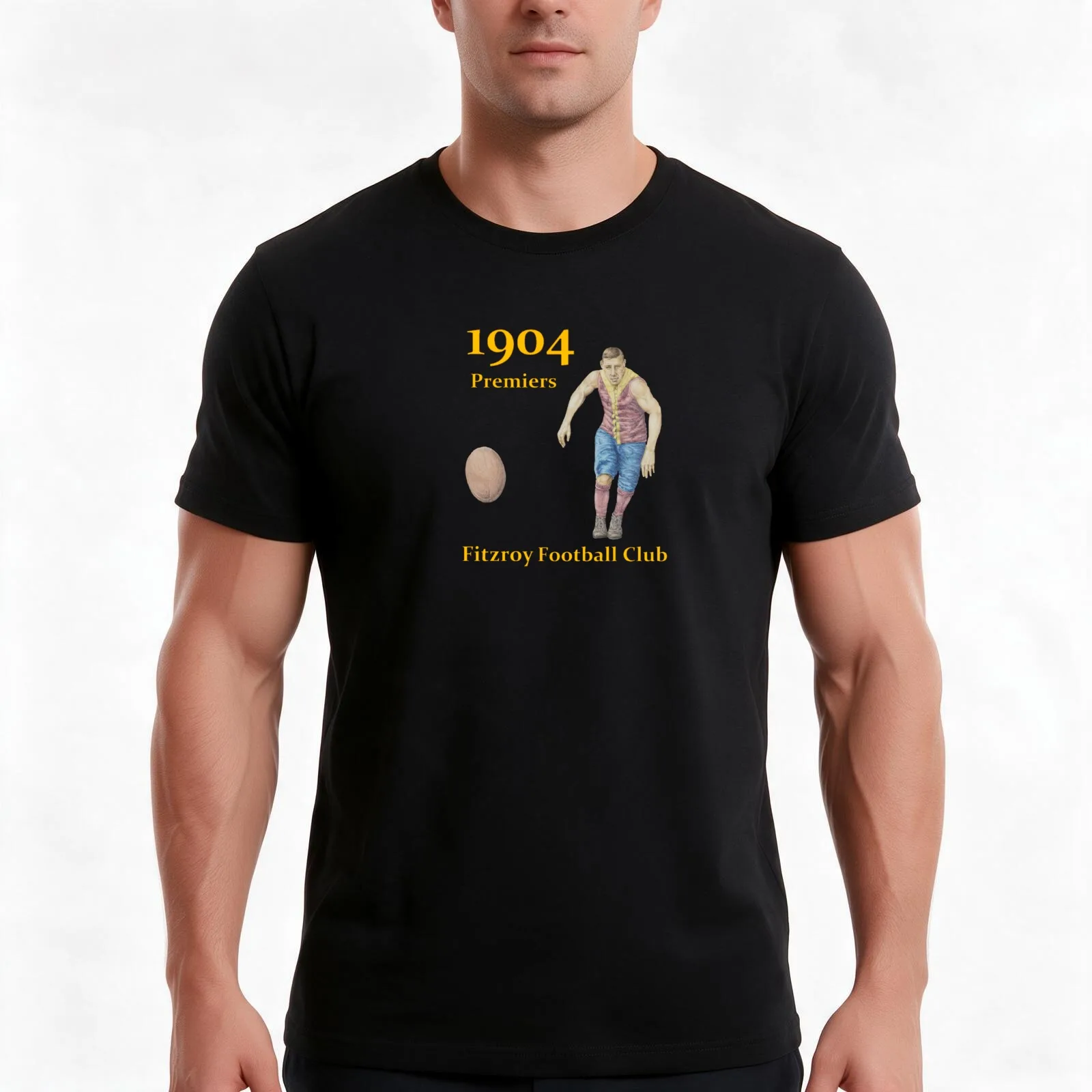 Fitzroy - 1904 Premiers T-Shirt, Summer Casual Cotton Tee, Oversized Streetwear Tops, Vintage Graphic Print, Unisex Men Women