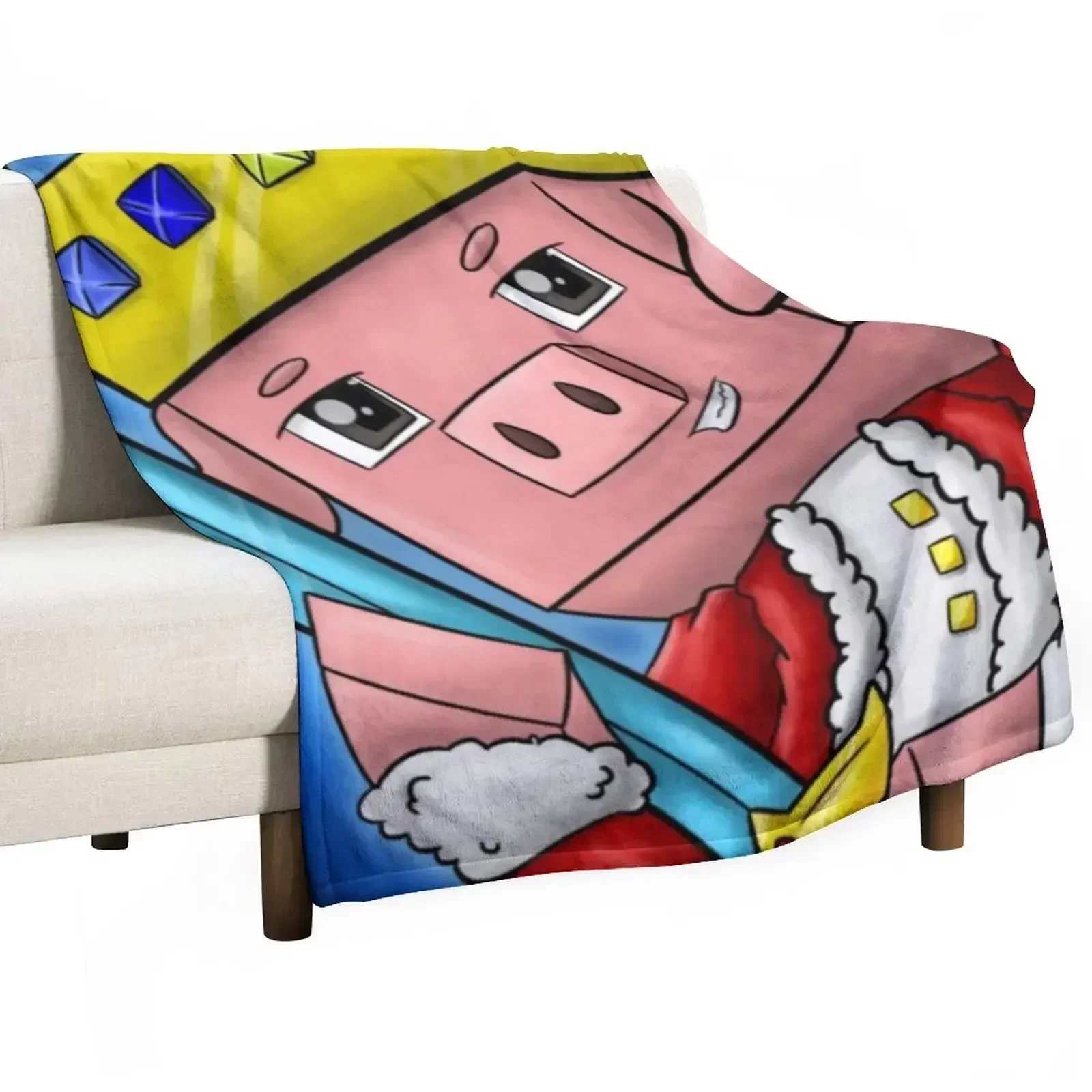 technoblade king merch Throw Blanket Hairys Bed linens Luxury Throw Blankets