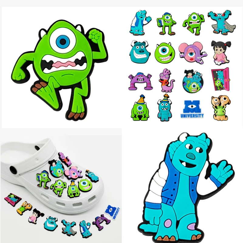 MINISO 16pcs Disney Cartoon Monster Crocodile Shoe Jewelry Crocodile Shoe Charm Set Suitable for Children's Gifts