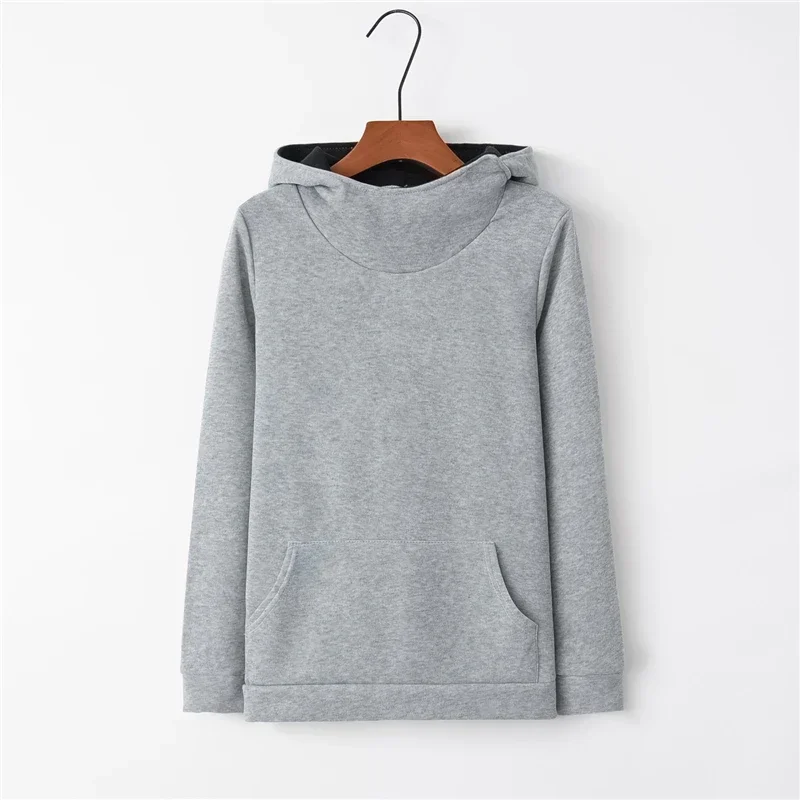 2024 Womens Hooded Tracksuit Solid Color Fashion Versatile Pullovers Casual Simplicity Sweatshirts Hot Sales High Quality Tops