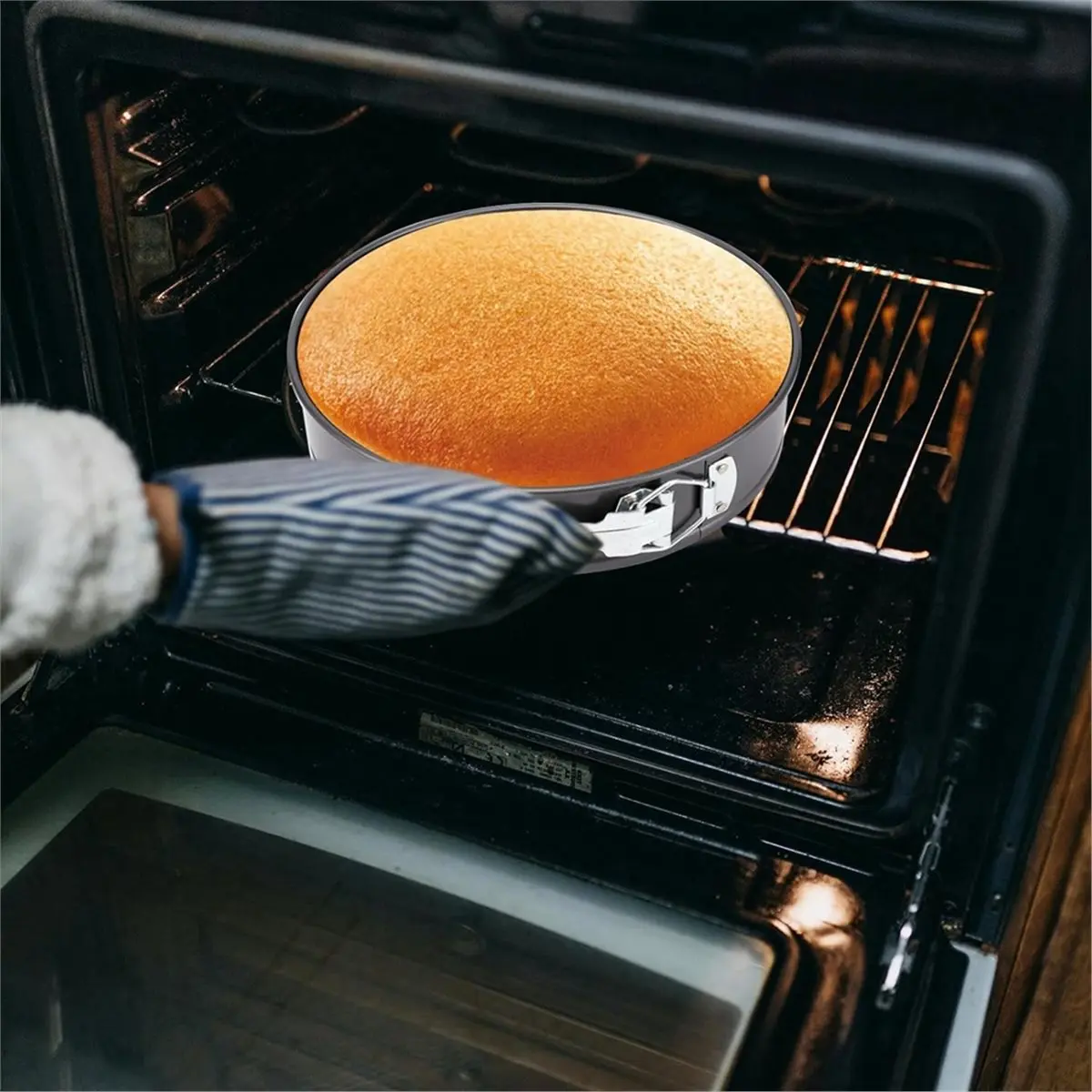 Nonstick Cake Pan,Round Cheesecake Pan Leak-Proof Non-Stick Bottom Removable Bakeware Cheesecakes,Pizzas and Quiches