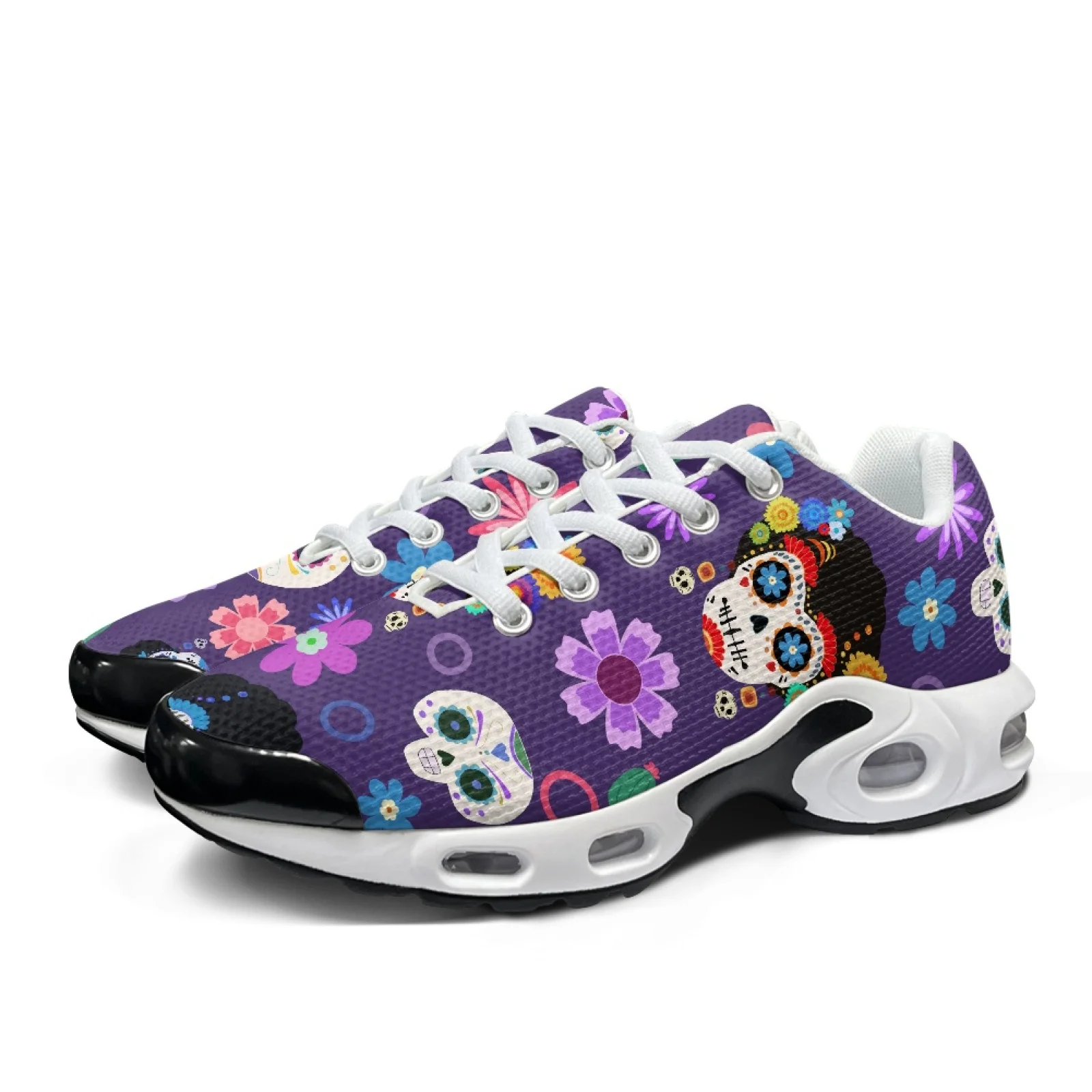 

XIXIRIMIDO Air-Cushioned Sneakers Women's Running Shoes Men's Commuter Shoes Lightweight Breathable Comfortable Sugar Skull