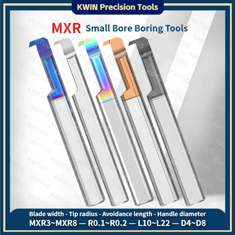 MXR Micro Inner Bore Boring Tool Solid Carbide Small Diameter Inner Hole Boring Tool High Hardness Circular Arc Turning Tool