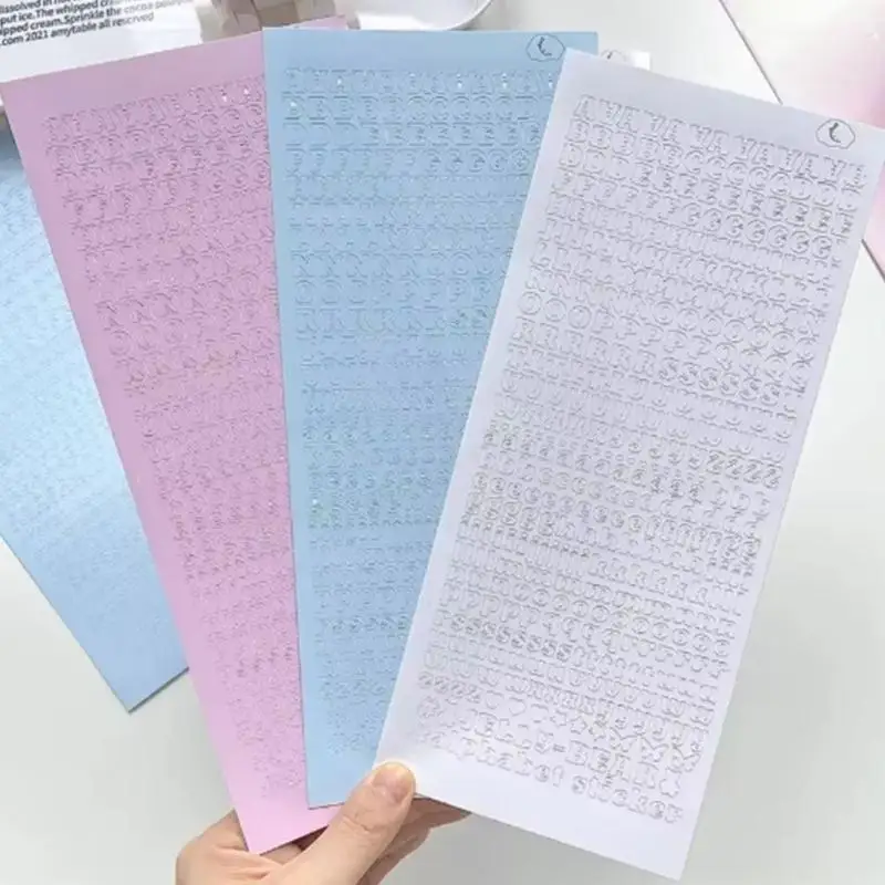 3 feuilles Lettre autocollant Sticker Sticker Scrapbooking Autocollant autocollant coréen Alphabets Sticker pour téléphone D2RC