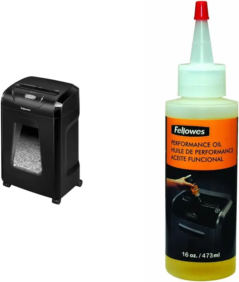 Cross-Cut Paper Shredder, 14-Sheet Capacity, Bundled with Shredder Oil
