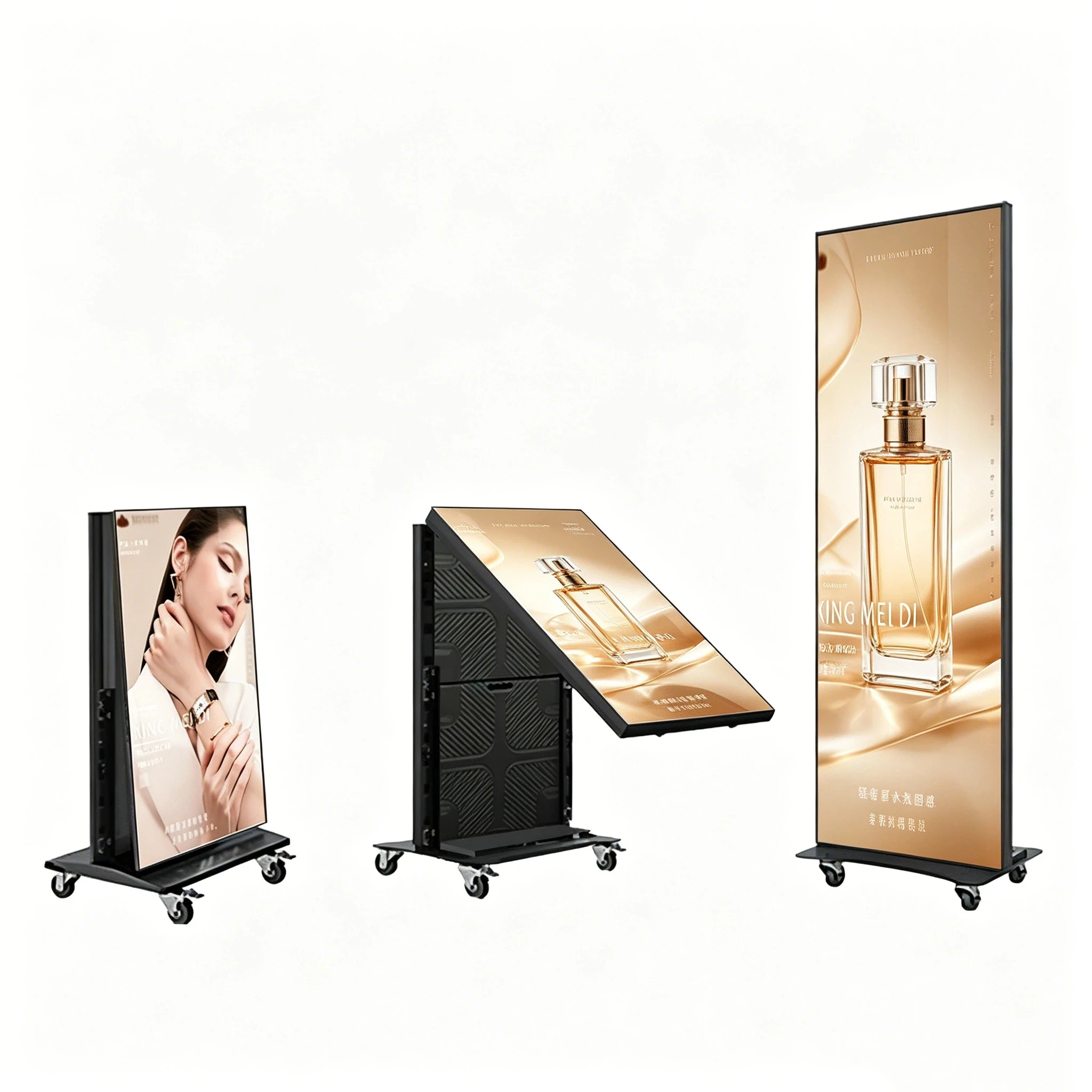Indoor P2 LED Screen 640x1920mm Portable Standing Floor Display Seamless Splicing Digital Retail Poster Advertising Screen