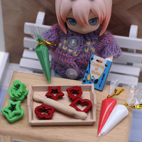 1/12 Dollhouse Simulation Cream Baking Bakeware Model Set Dollhouse Kitchen Baking Tool Accessories Dolls House Decoration Toys