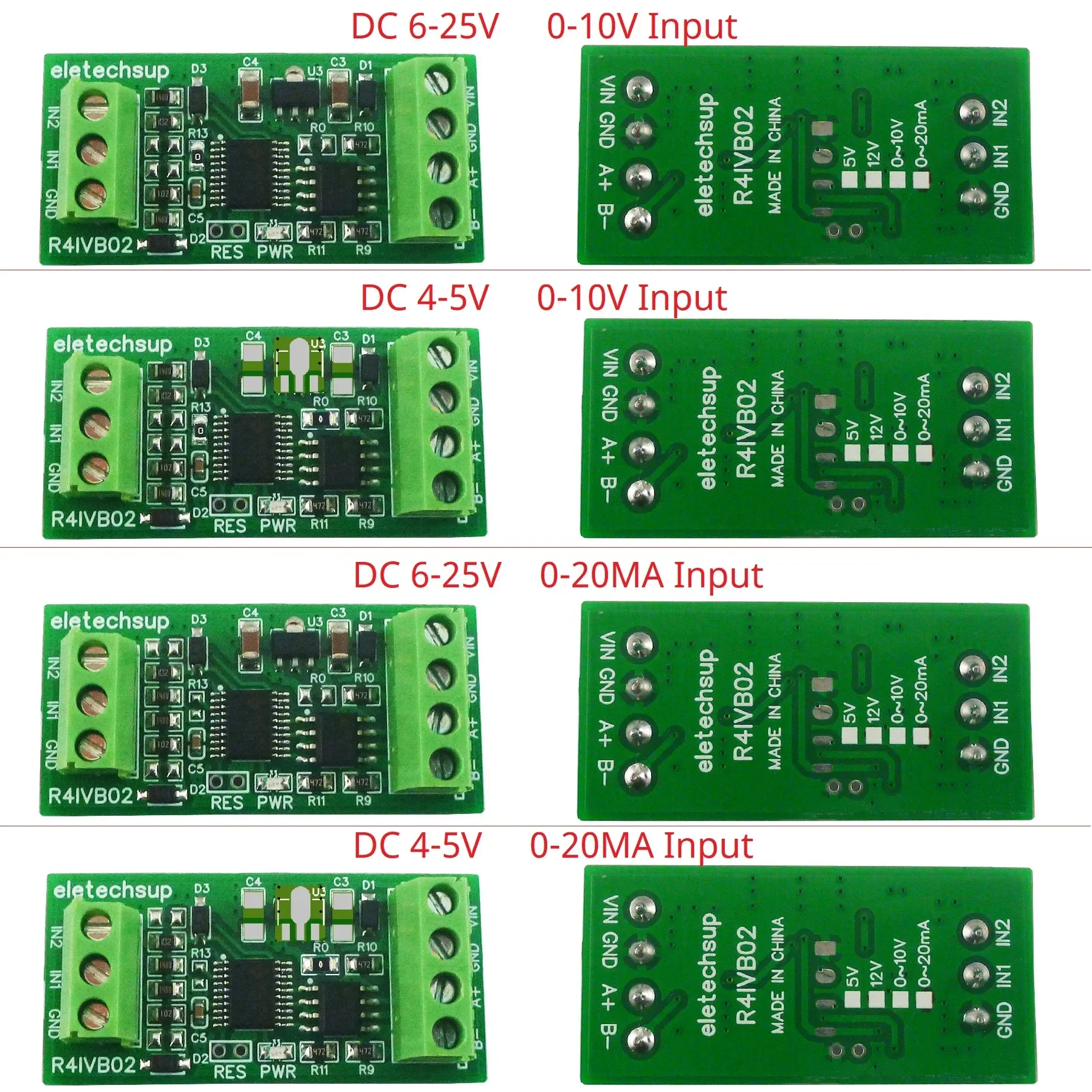 2ch Highly Integrated (12Bit ADC/Operational Amplifier/Voltage Reference) 4-20MA 0-5V 10V RS485 Modbus Collector Module