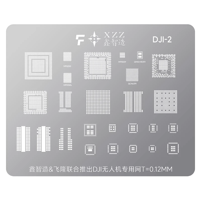 1Pcs XZZ solder paste stencil for DJI E2TB E3TB Air3 Mini 123 H3 H6 P1 CPU EMMC DDR chip BGA reballing stencil UAV repair tools