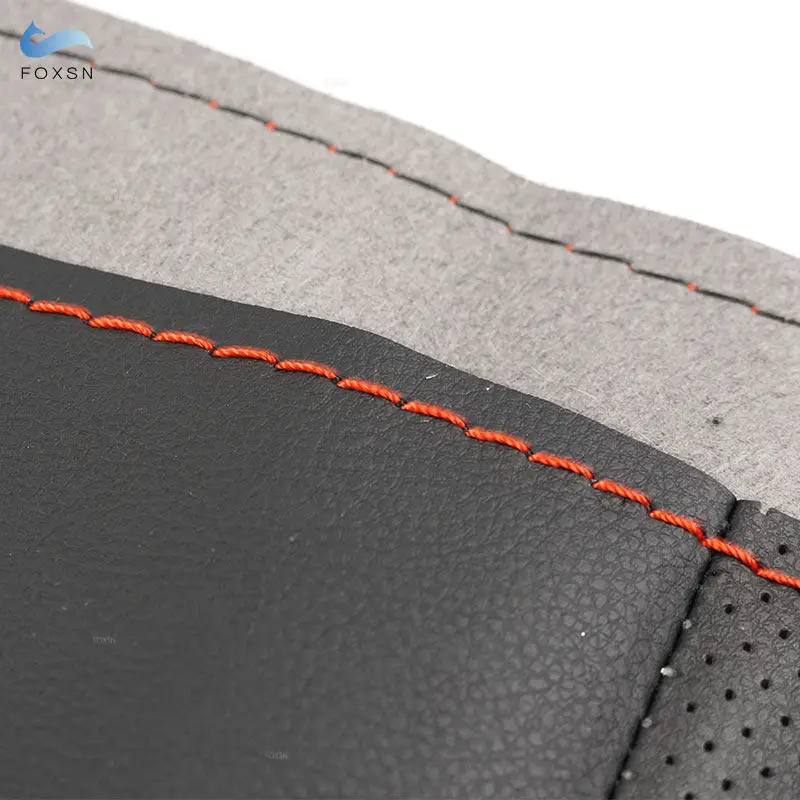 

Car-styling Steering Wheel Cover For Hyundai Sonata 8th 2011 2012 2013 2014 Hand-stitched Perforated Microfiber Leather Trim