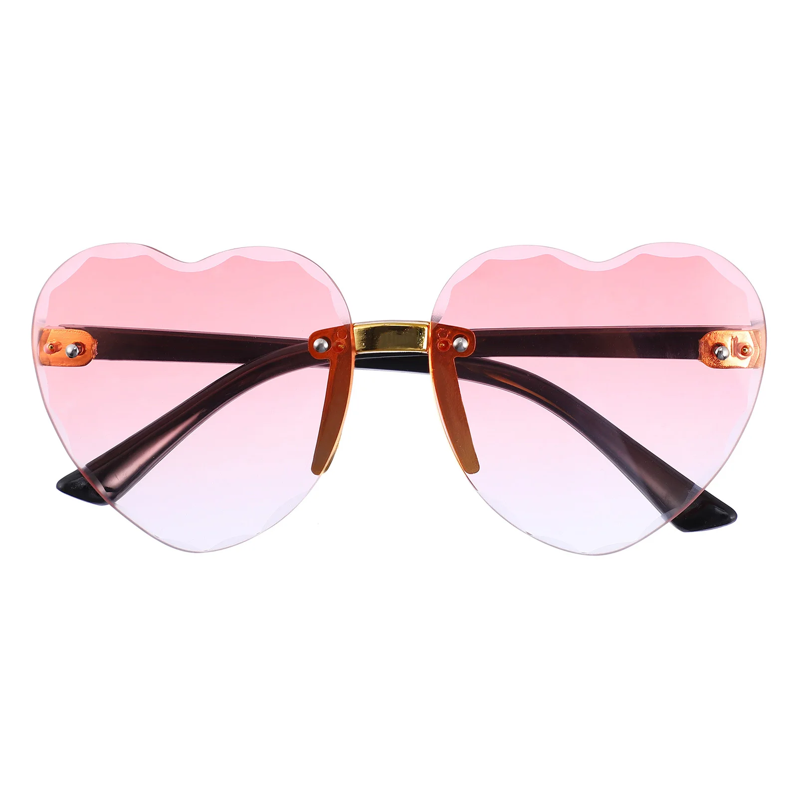 1 زوج التدرج اللون شكل قلب النظارات الشمسية خمر بدون شفة نظارات أنيقة الاطفال اكسسوارات الحفلات شكل قلب النظارات الشمسية #4