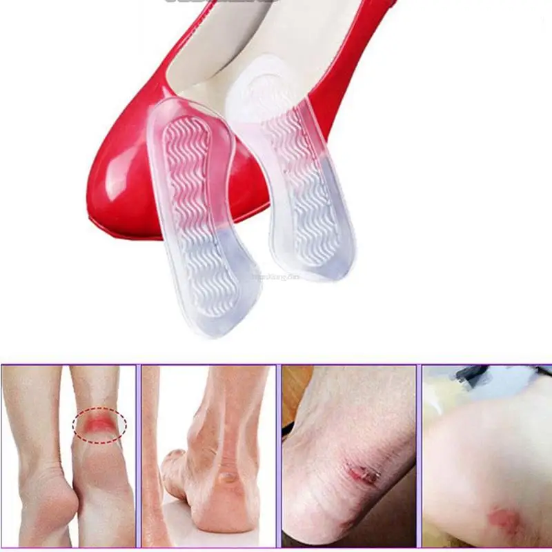 1Pair Silicone heel protectors for womens shoes Heel Inserts protector Foot feet Care Shoe Insert Pad Cushion Silicone insoles