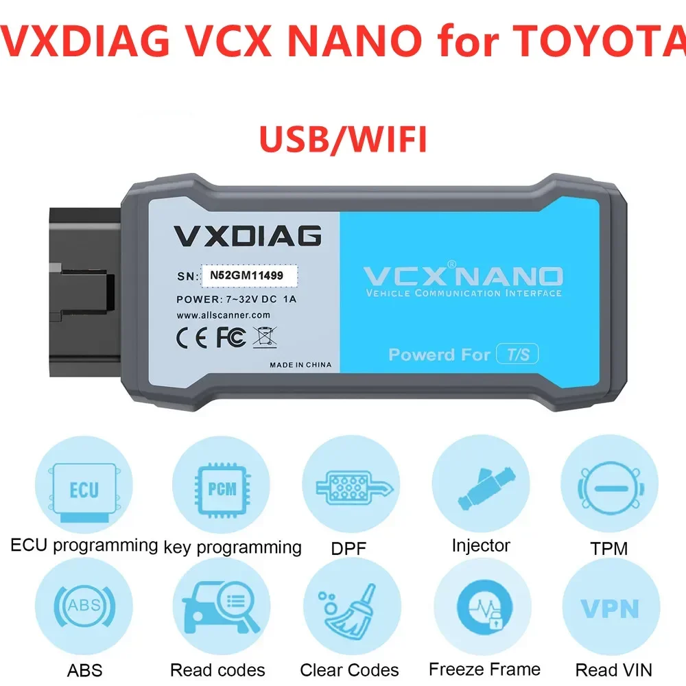 VXDIAG VCX NANO NX400 Dla Toyota J2534 Programowanie Techstream Dla Lexus Automatyczne narzędzia diagnostyczne Czytnik kodów ECU Skaner A++