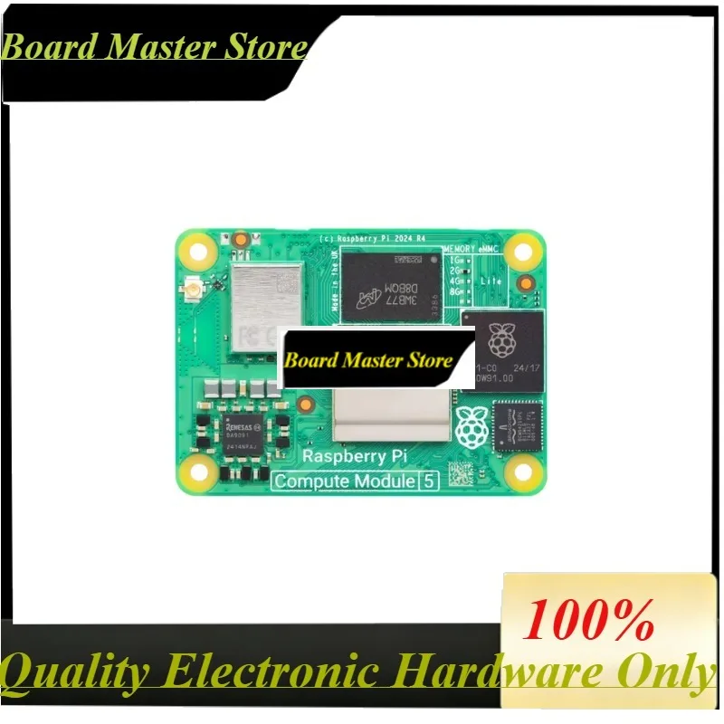 BoaMasMOfficial Pi Compute Module 5-4GB RAM, 32GB EMMC, 2.4/5 GHz Wi-fi Bluetooth 5.0 (CM5104032) Package Linux OS