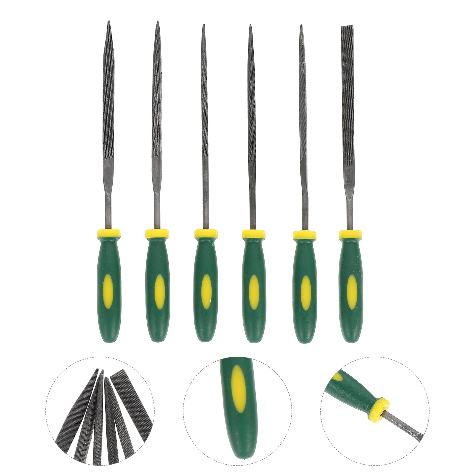 

6Pcs Woodworking Files Heavy Duty Steel Carving Set for Grinding Polishing Wood Stone with Round Handle Steel File Set