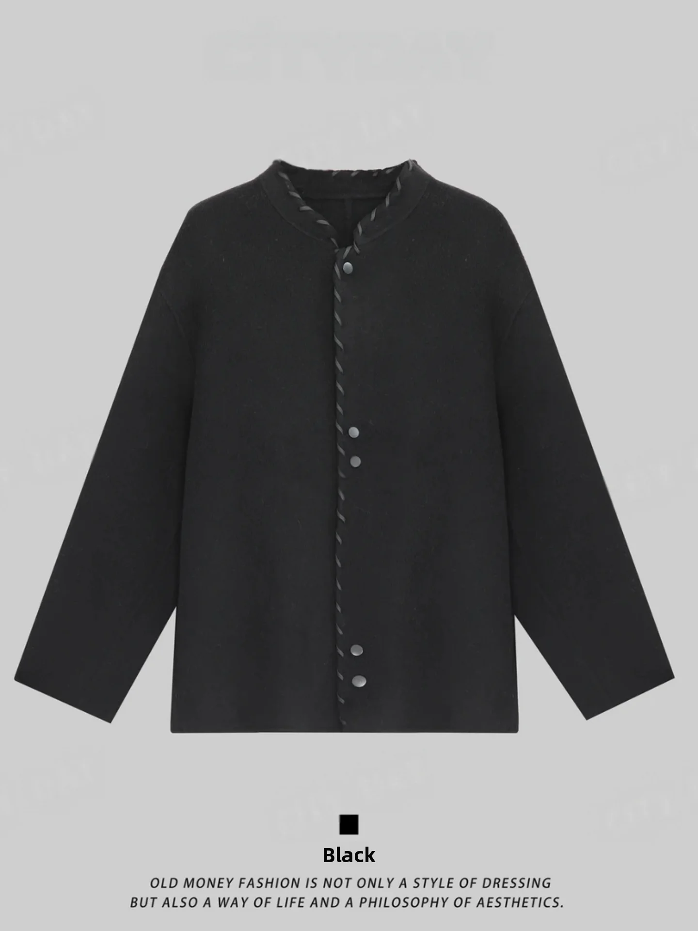 

Faionable Casual Knitted Jaet Autumn Winter New Chinese Sle Men's Outerwear Stand Fit Long Sve Windproof Coat