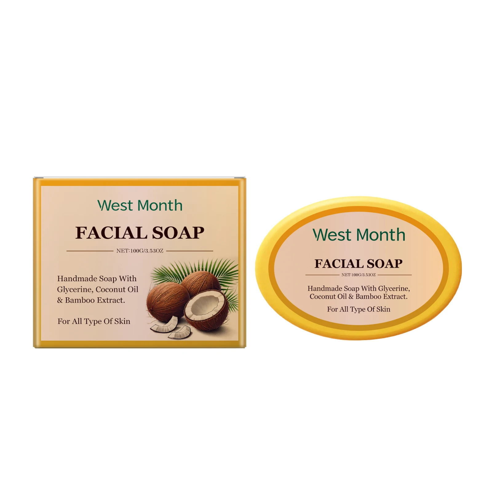 

WestMonth Cleansing Soap Moisturizing Gentle Clean Soft Moisturizing Refreshing OilControl HandMade Cleansing Soap