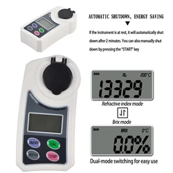 Digital Refractometer Sugar Content  0~55% Brix Meter For Fruits, Vegetables, Veverages, Food Processing, Beer