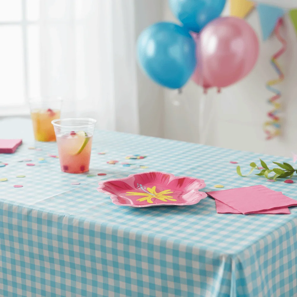 20PCS Paper Hibiscus Flower Shaped Plates Colorful Thickened Cake Paper Plates Waterproof Disposable Party Plate Outdoor