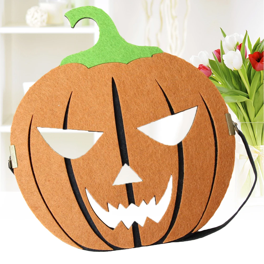 

Pumpkin Mask Head Cover Halloween Face The Make up Felt Men and Women Masquerade
