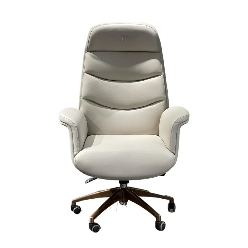 

High-quality home office furniture Modern luxury white leather Housekeeping manager office swivel chair