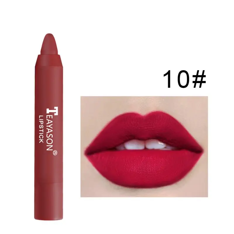 Crayon Lipstick Matte Waterproof Long-lasting Lip Sticks Pen Makeup Lip Glaze Sexy Velvet antiaderente Cup Lip Cosmetics