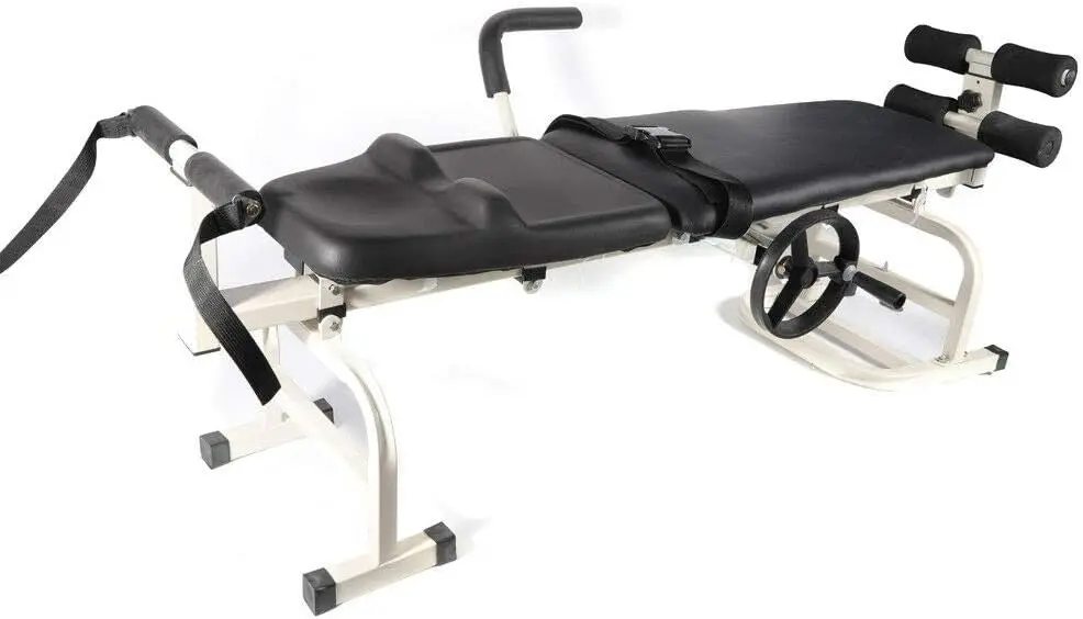 Traction Bed, Traction Device Stretching Bed Body Straightening Spine Cervical Spine Lumbar， Folding Massage Bed Table Cervical