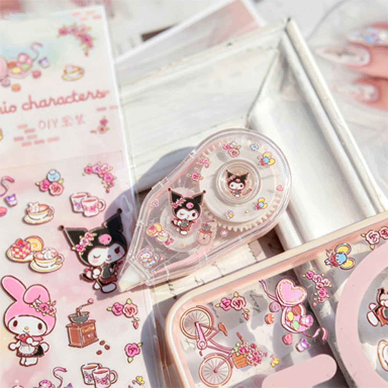 1PCS Sanrio Stickers Hello Kitty Kuromi My Melody Stationery Journal Stickers Little Twin Stars Keroppi Scrapbook Supplies