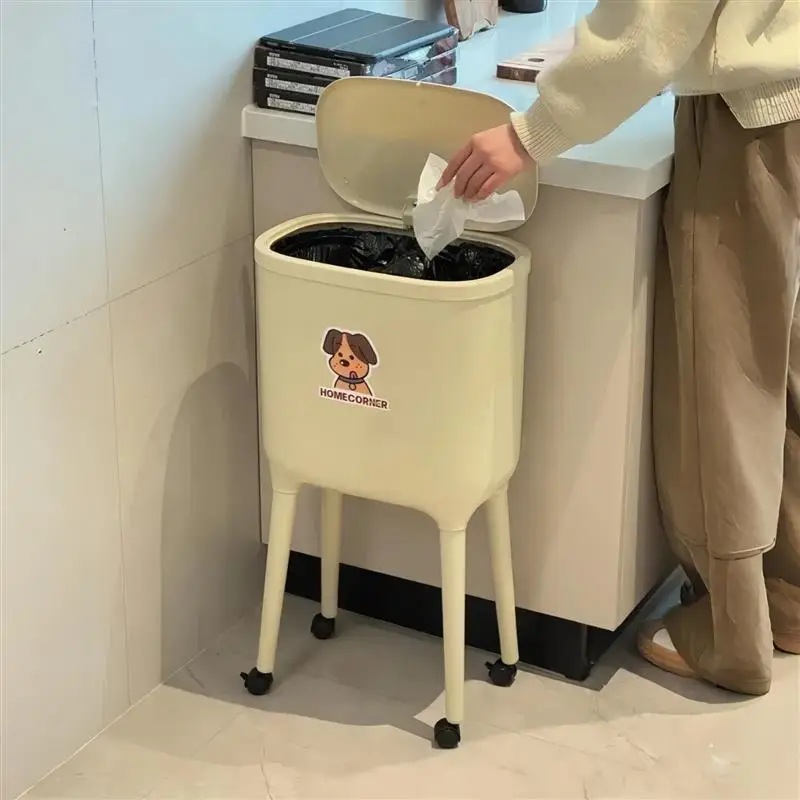 retro-style-kitchen-high-table-trash-can-no-bending-wheelbarrow-large-capacity-covered-wet-and-dry-separation-garbage-can