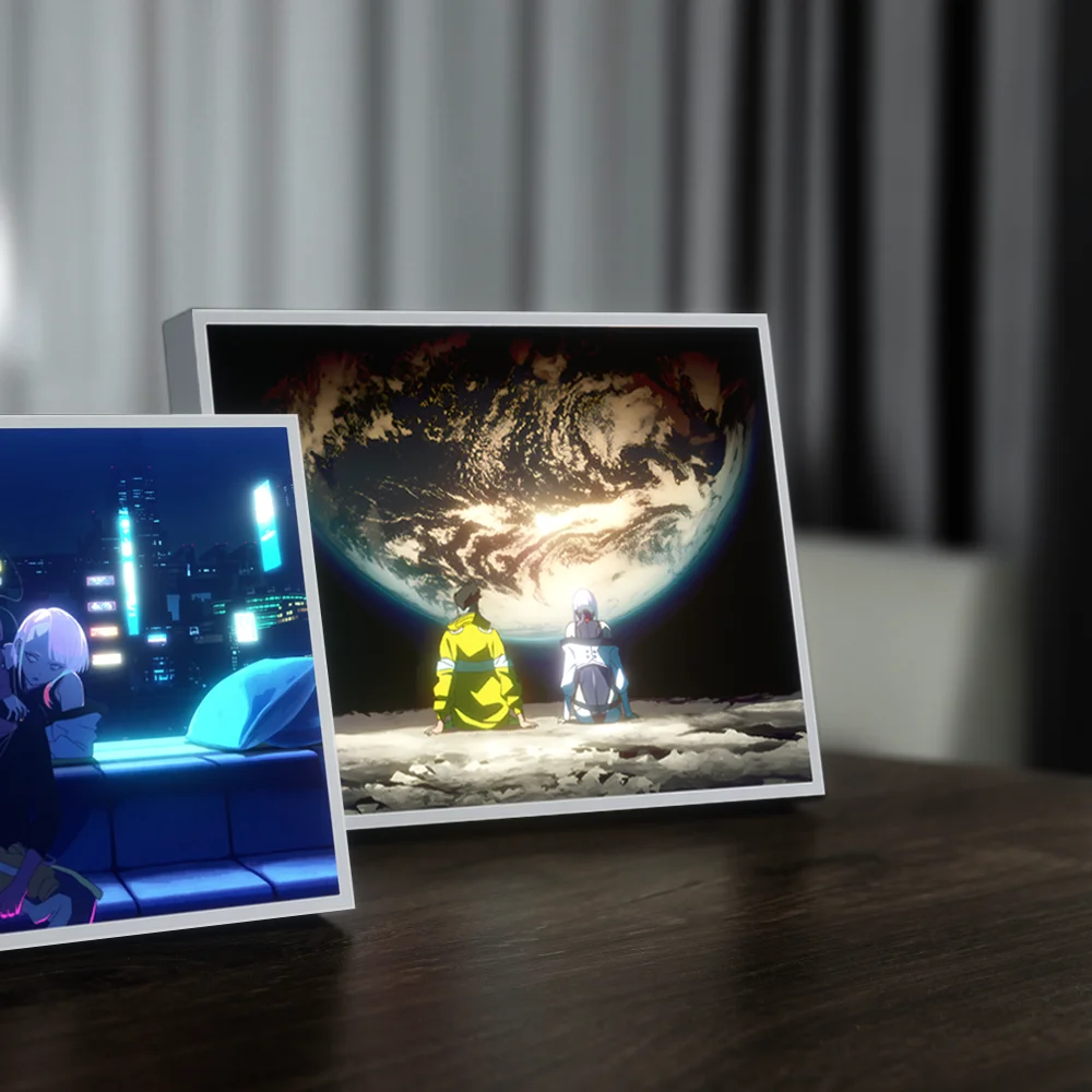 Lampe de peinture à la lumière LED Cyberpunk Anime HD, gradation 3 couleurs, prise USB, décoration néon pour salle de jeux, lumière d\'ambiance,