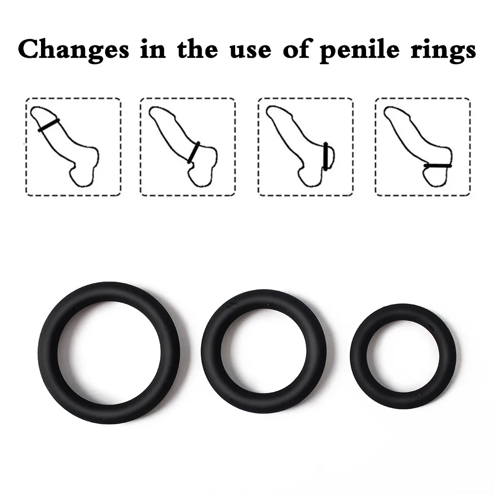 3PCS Silicone Penis Rings Set Delay Ejaculation Cock Ring Glow In Dark Male Stamina Enhancer Lock Sperm Sex Toys for Men Couples - Image 6