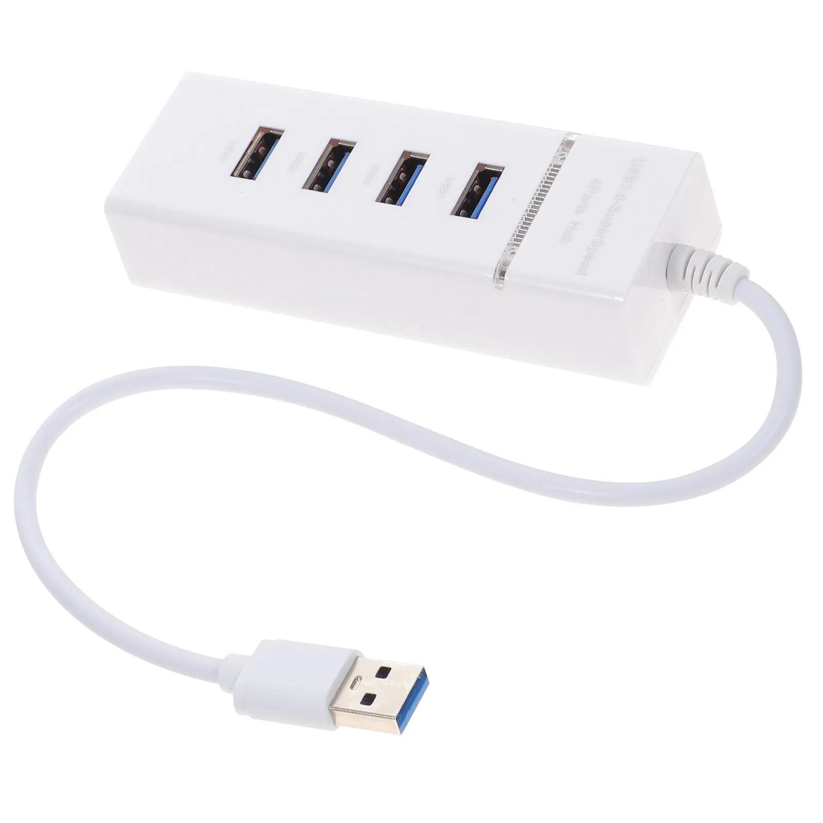 1Pcs USB 3.0 Hub 4 Port High Speed 5Gbps Plug and Play Compact Lightweight Portable ABS Plastic USB Hub for Laptop Desktop Pc