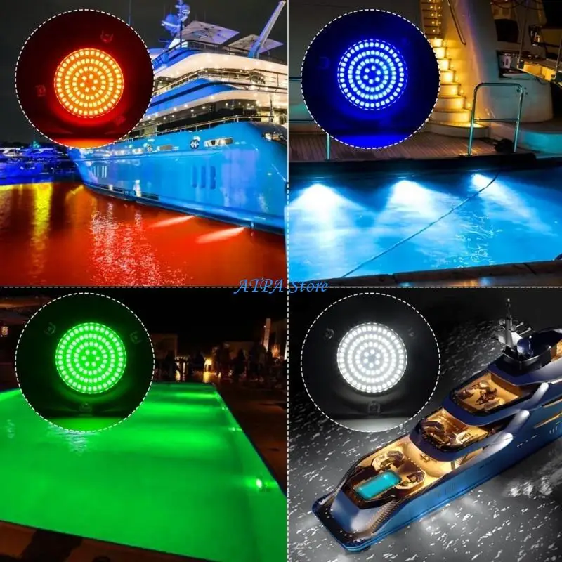 

U13C Marine LED Boat Light 45W 90 LED Waterproof Underwater Courtesy Light Sailboats Pontoon Transom Light