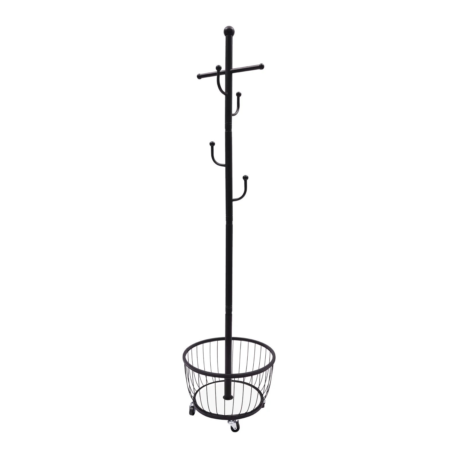 Metal Rolling Clothing Rack Adjustable Freestanding Garment Organizer with Wheels, Space-Saving Design for Home, Closet, Black